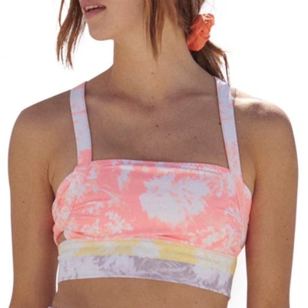 Free People FP Movement Wave Rider Sports Bra In Peach Horizon